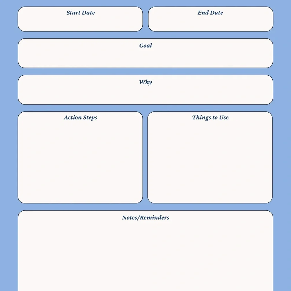 The Progress Goals All-in-One Planner - Blue Floral Design